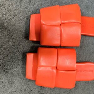 Bottega Veneta Orange Woven Sandals